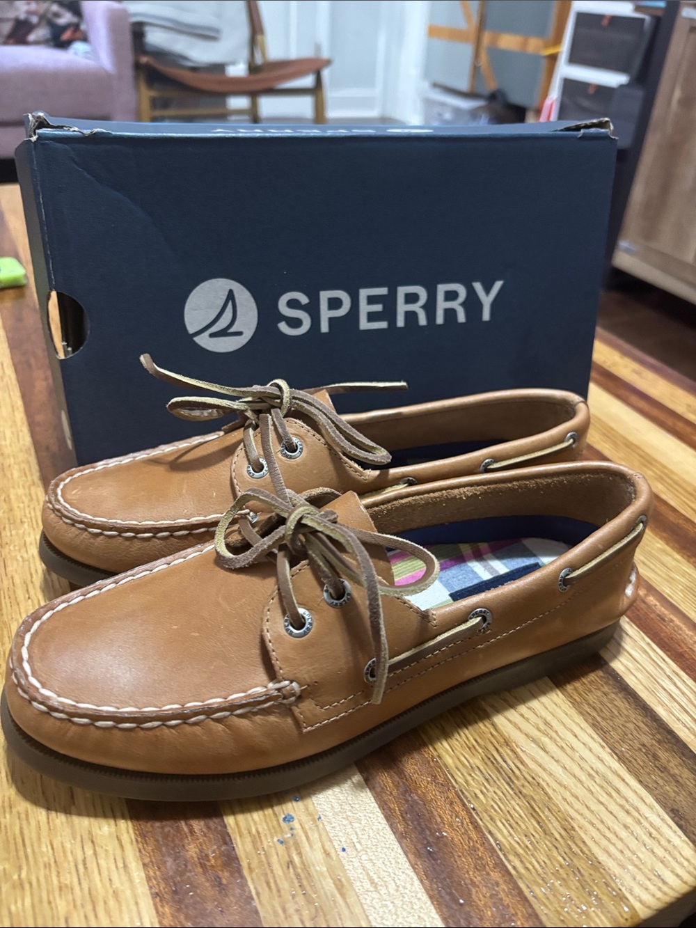 Sperry Women’s Tan Leather Boat Shoes
